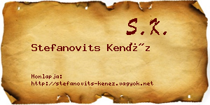 Stefanovits Kenéz névjegykártya